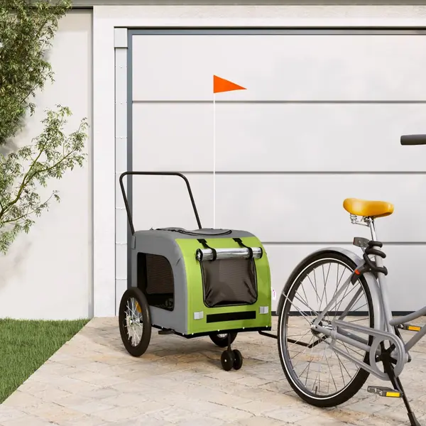 Gossi remorca bicicleta animale companie verde/gri textil oxford/fier
