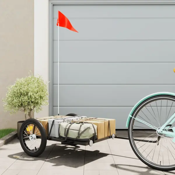 Gossi remorca de bicicleta, negru, 126x63x34 cm, fier