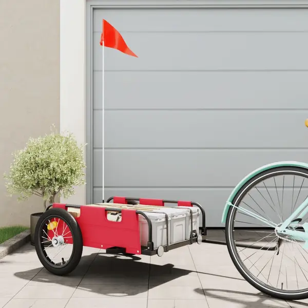 Gossi remorca de bicicleta, rosu, textil oxford si fier