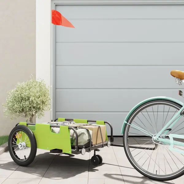 Gossi remorca de bicicleta, verde, textil oxford si fier