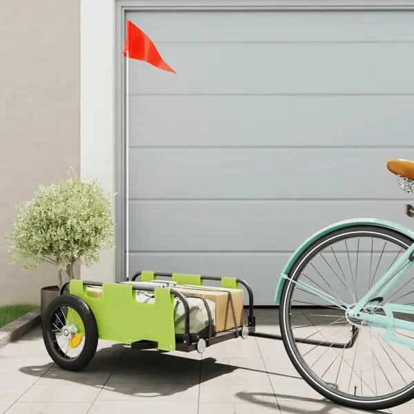 Gossi remorca de bicicleta, verde, textil oxford si fier