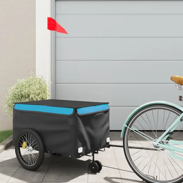 Gossi remorca pentru biciclete, negru si albastru, 30 kg, fier