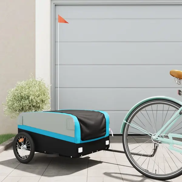 Gossi remorca pentru biciclete, negru si albastru, 45 kg, fier