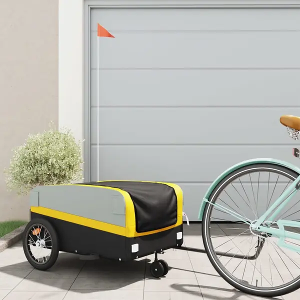 Gossi remorca pentru biciclete, negru si galben, 45 kg, fier