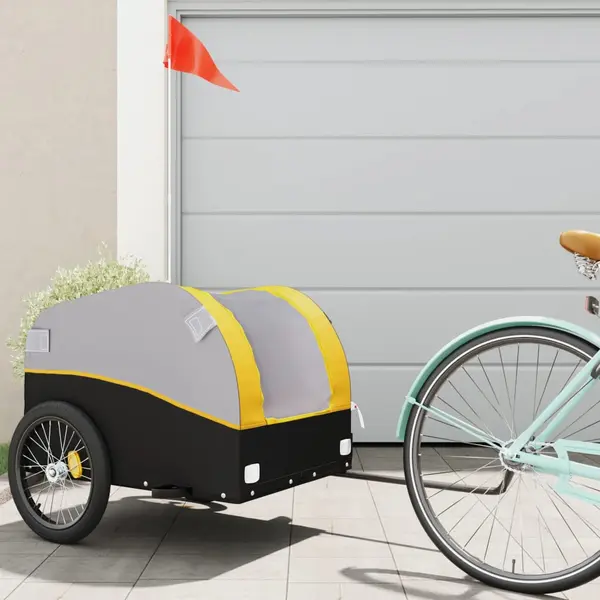 Gossi remorca pentru biciclete, negru si galben, 45 kg, fier