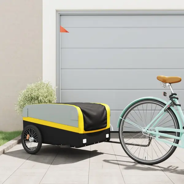 Gossi remorca pentru biciclete, negru si galben, 45 kg, fier