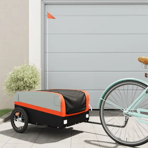 Gossi remorca pentru biciclete, negru si portocaliu, 45 kg, fier