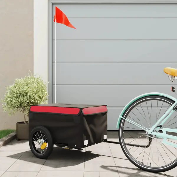 Gossi remorca pentru biciclete, negru si rosu, 30 kg, fier