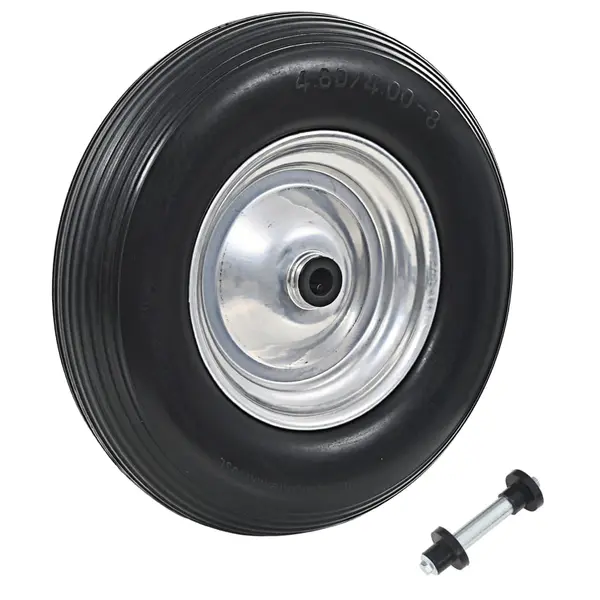 Gossi roata de roaba cu osie, 4.00-8, pu solid, 390 mm