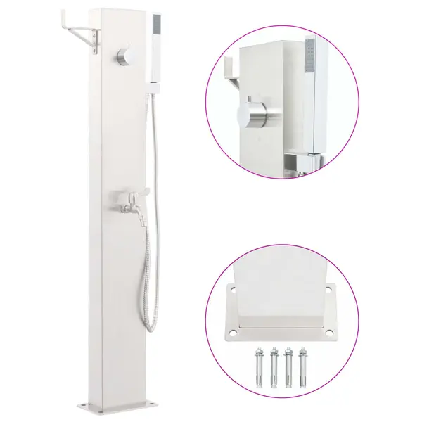 Gossi robinet de dus pentru gradina, 110 cm, otel inoxidabil