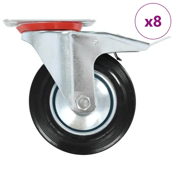 Gossi roti pivotante, 8 buc., 160 mm