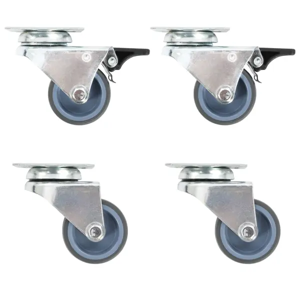 Gossi roti pivotante duble, 4 buc., 50 mm