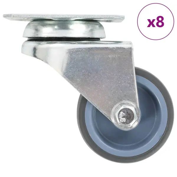 Gossi roti pivotante duble, 8 buc., 50 mm