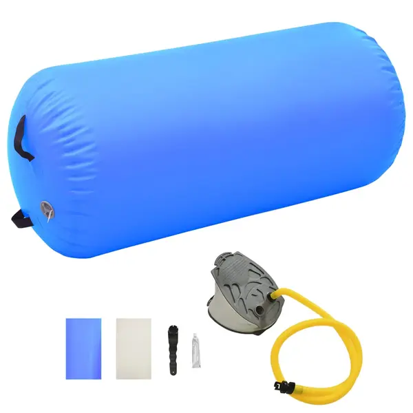 Gossi rulou de gimnastica gonflabil cu pompa, albastru, 120x90 cm pvc
