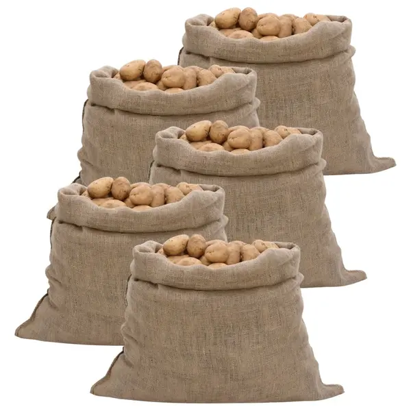 Gossi saci de iuta, 5 buc.,100%, 100x110 cm, iuta 100%, 220 g/m2