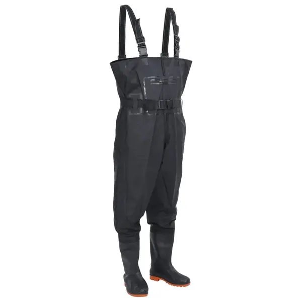 Gossi salopeta cu pieptar, cizme si curea, negru, marimea 42