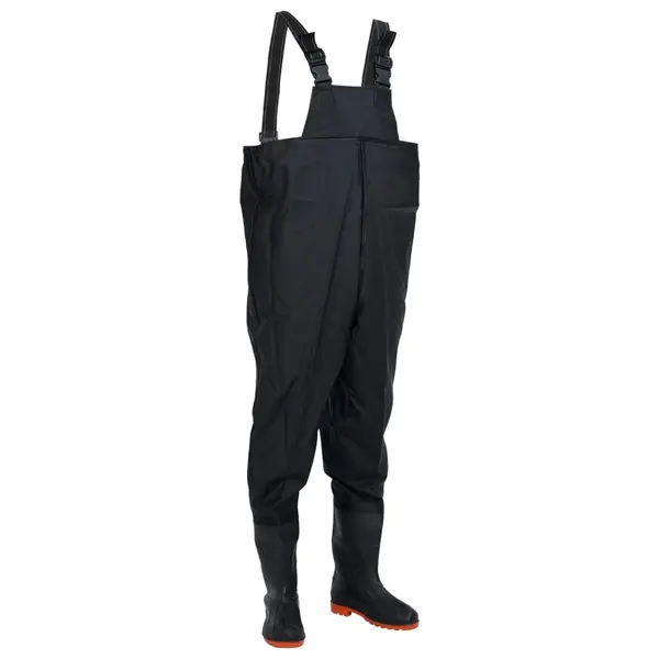 Gossi salopeta cu pieptar si cizme, negru, marimea 43