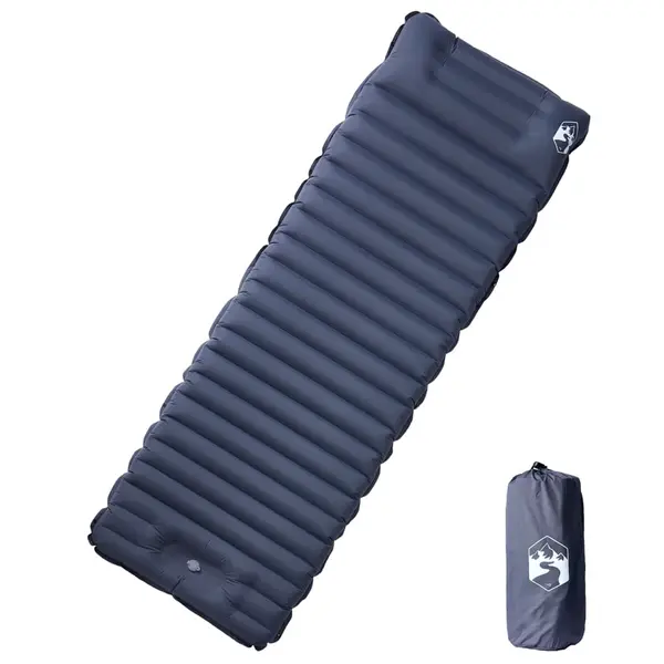 Gossi saltea de camping auto-gonflabila, cu perna, 1 persoana, gri