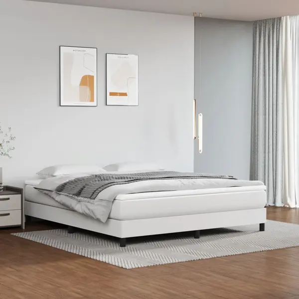 Gossi saltea de pat cu arcuri, alb, 160x200x20 cm, piele ecologica