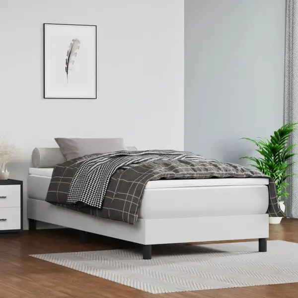 Gossi saltea de pat cu arcuri, alb, 80x200x20 cm, piele ecologica