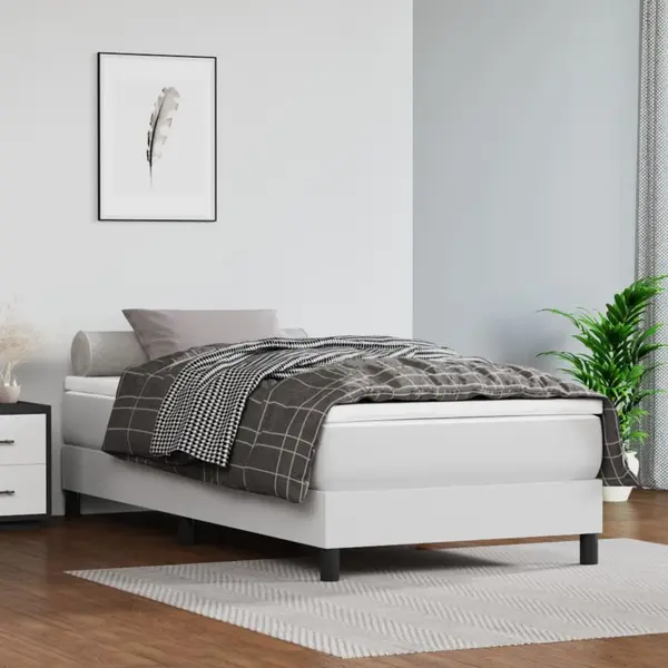 Gossi saltea de pat cu arcuri, alb, 90x190x20 cm, piele ecologica