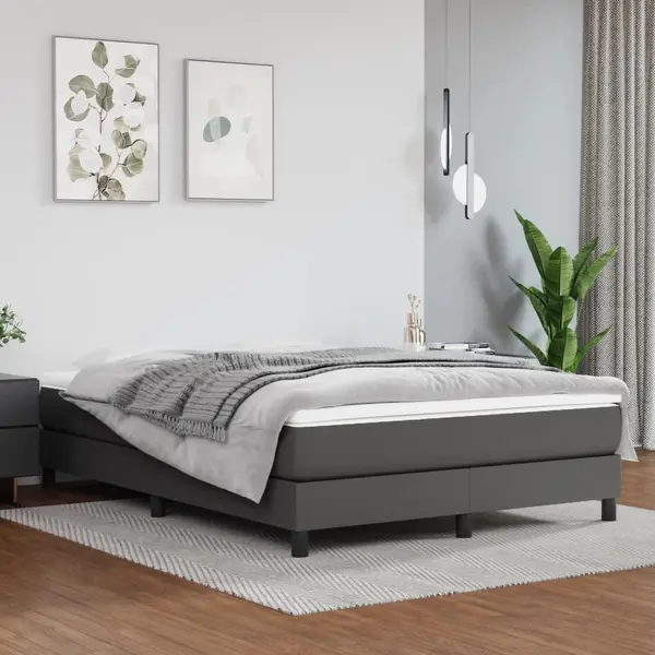 Gossi saltea de pat cu arcuri, gri, 140x200x20 cm, piele ecologica