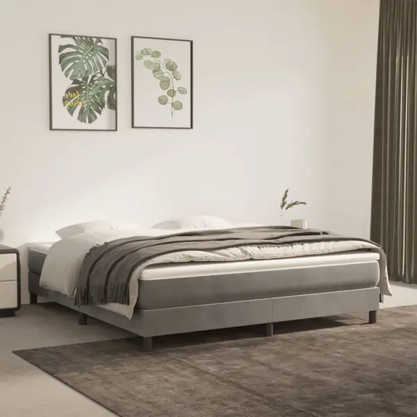 Gossi saltea de pat cu arcuri, gri deschis, 180x200x20 cm, catifea