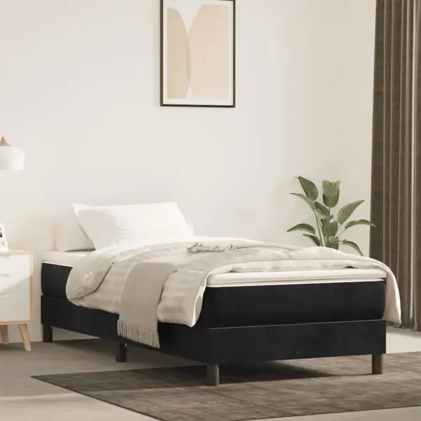 Gossi saltea de pat cu arcuri, negru, 100x220x20 cm, catifea