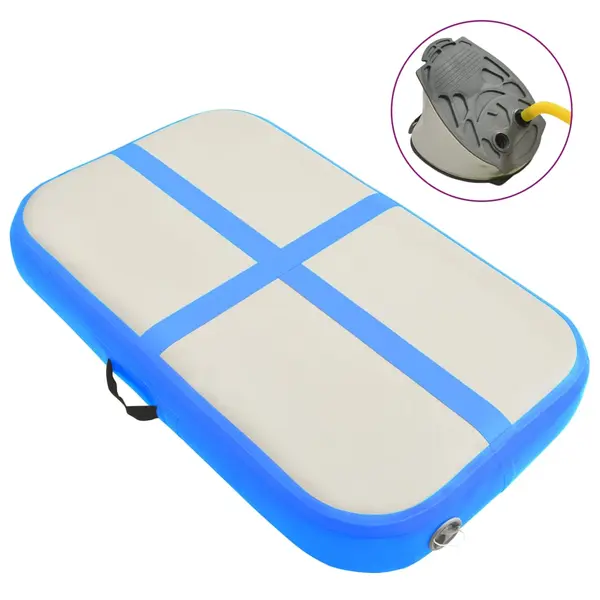 Gossi saltea gimnastica gonflabila cu pompa albastru 60x100x10 cm pvc