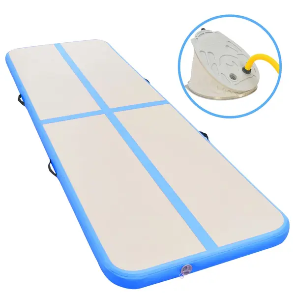 Gossi saltea gimnastica gonflabila cu pompa albastru 700x100x10cm pvc
