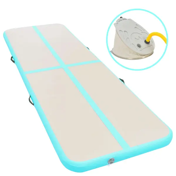 Gossi saltea gimnastica gonflabila cu pompa verde 600x100x10cm pvc