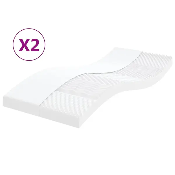 Gossi saltele din spuma, 2 buc. alb 80x200 cm, 7 zone duritate 20 ild