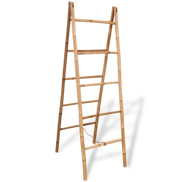 Gossi scara dubla pentru prosoape cu 5 trepte din bambus 50 x 160 cm