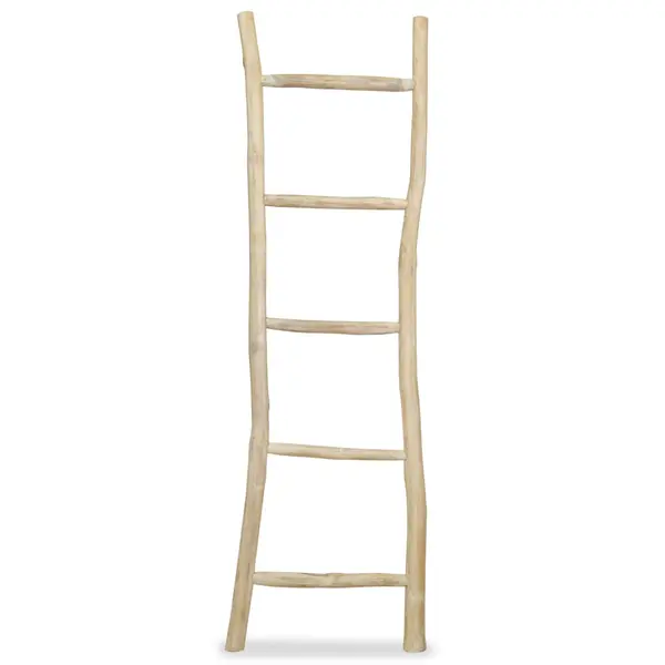 Gossi scara pentru prosoape cu 5 trepte, tec, 45x150 cm, natural
