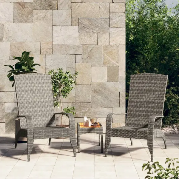 Gossi scaun adirondack de gradina, gri, poliratan