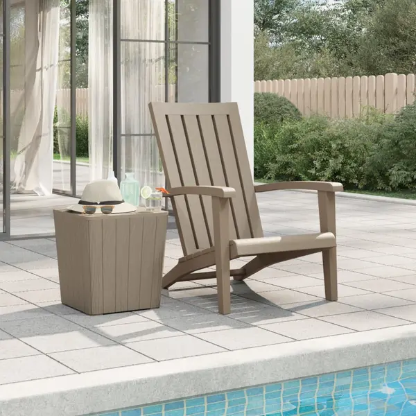 Gossi scaun adirondack de gradina, maro deschis, polipropilena