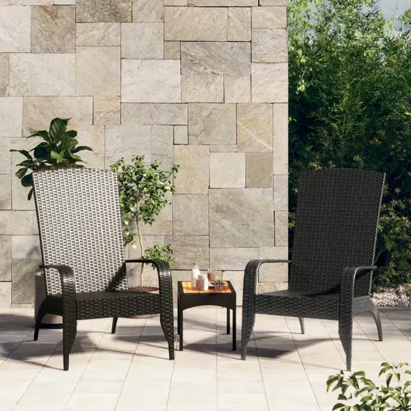 Gossi scaun adirondack de gradina, negru, poliratan
