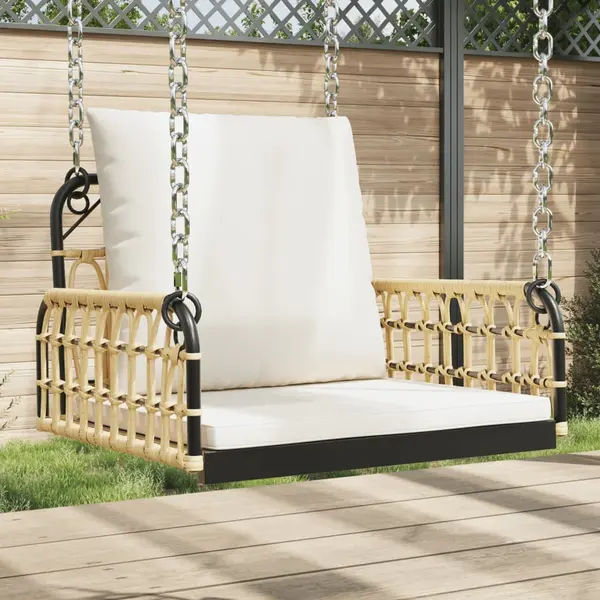 Gossi scaun balansoar cu perne, 63x58x39 cm, poliratan si otel