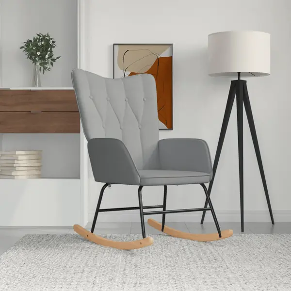 Gossi scaun balansoar, gri deschis, material textil