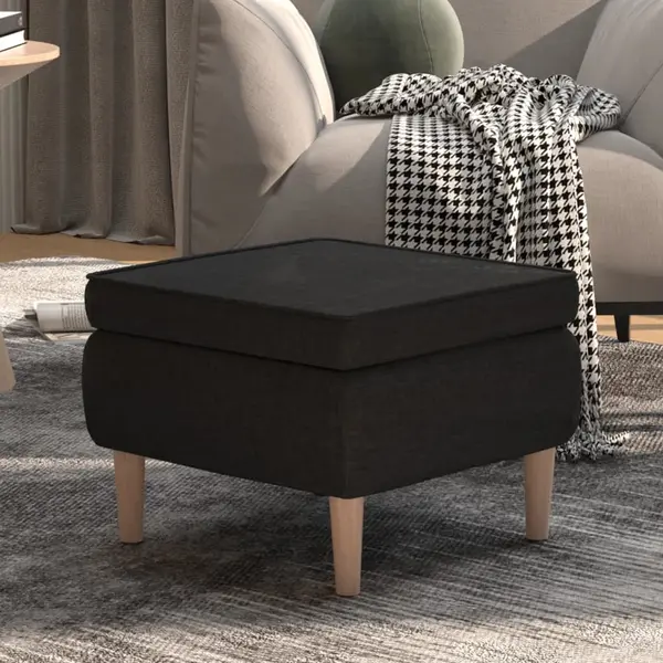 Gossi scaun cu picioare din lemn, negru, material textil
