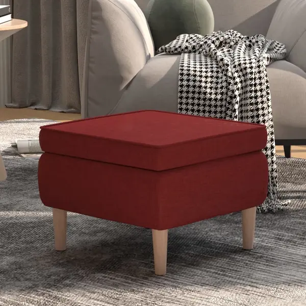 Gossi scaun cu picioare din lemn, rosu vin, material textil