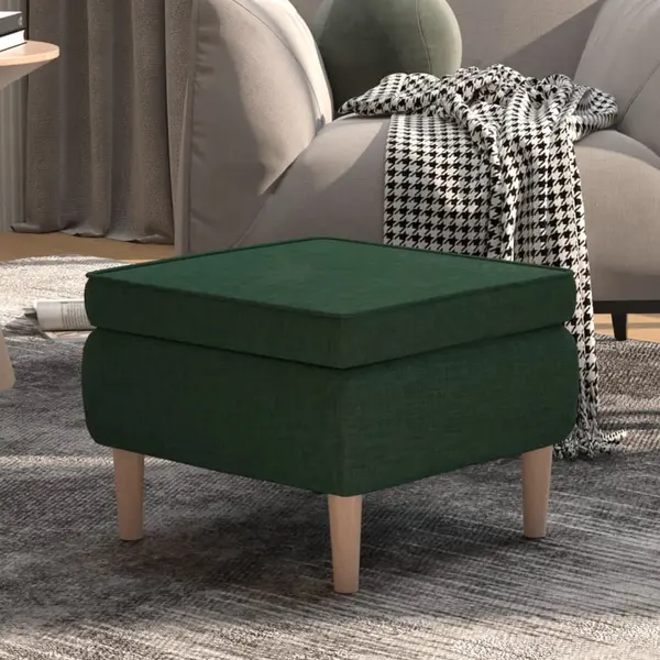Gossi scaun cu picioare din lemn, verde inchis, material textil