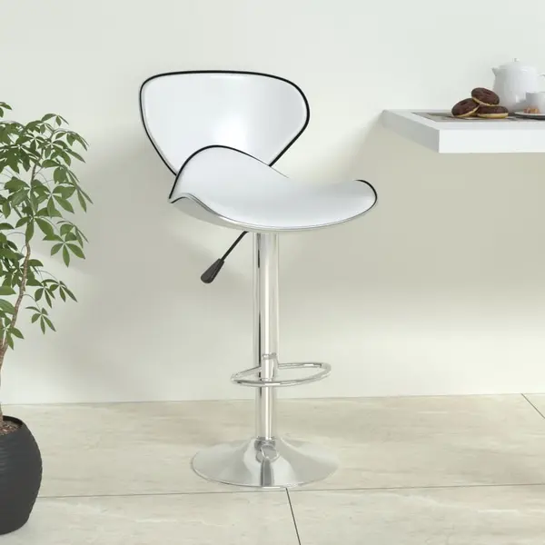 Gossi scaun de bar, alb, piele ecologica