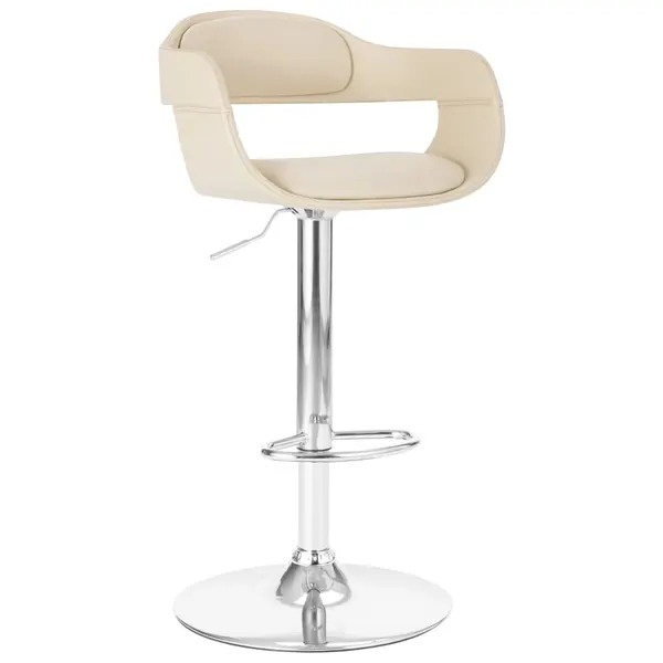 Gossi scaun de bar, alb, piele ecologica