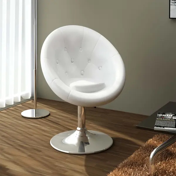 Gossi scaun de bar, alb, piele ecologica