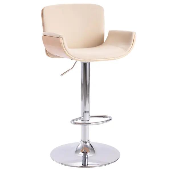 Gossi scaun de bar, crem, piele ecologica