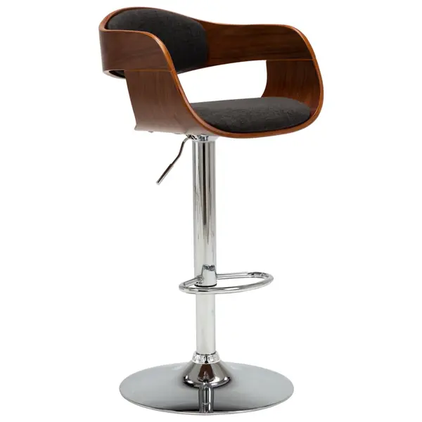 Gossi scaun de bar, gri, lemn curbat si material textil
