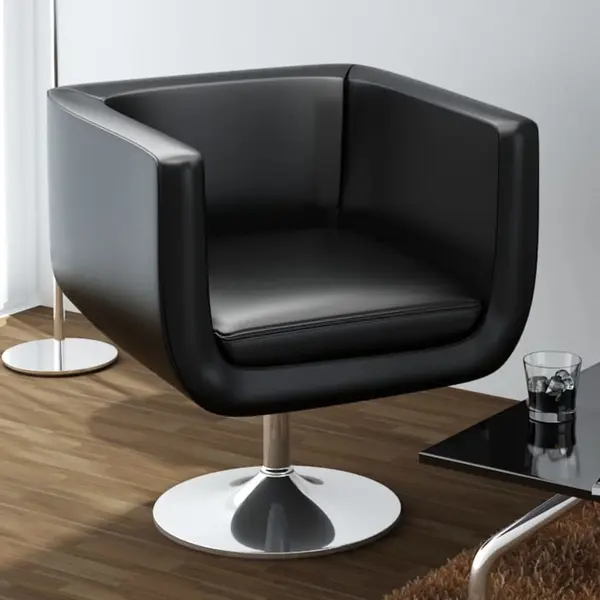 Gossi scaun de bar, negru, piele ecologica