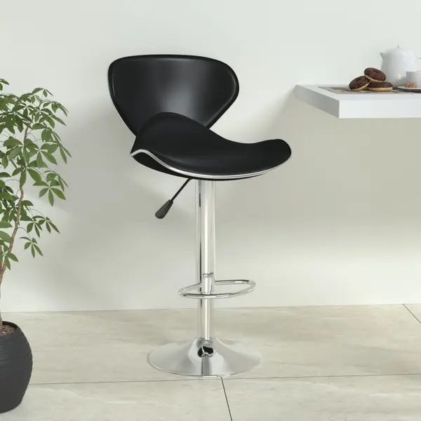 Gossi scaun de bar, negru, piele ecologica