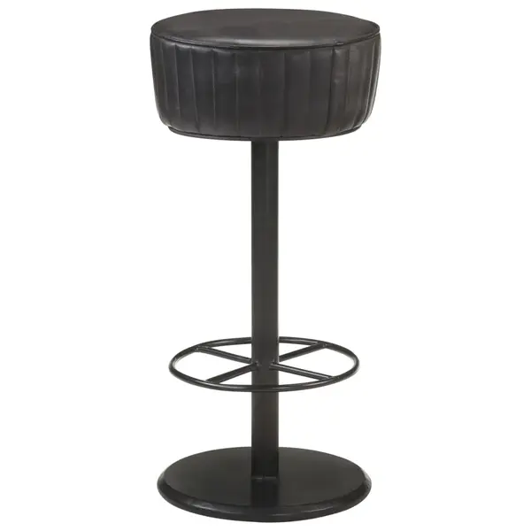 Gossi scaun de bar, negru, piele naturala